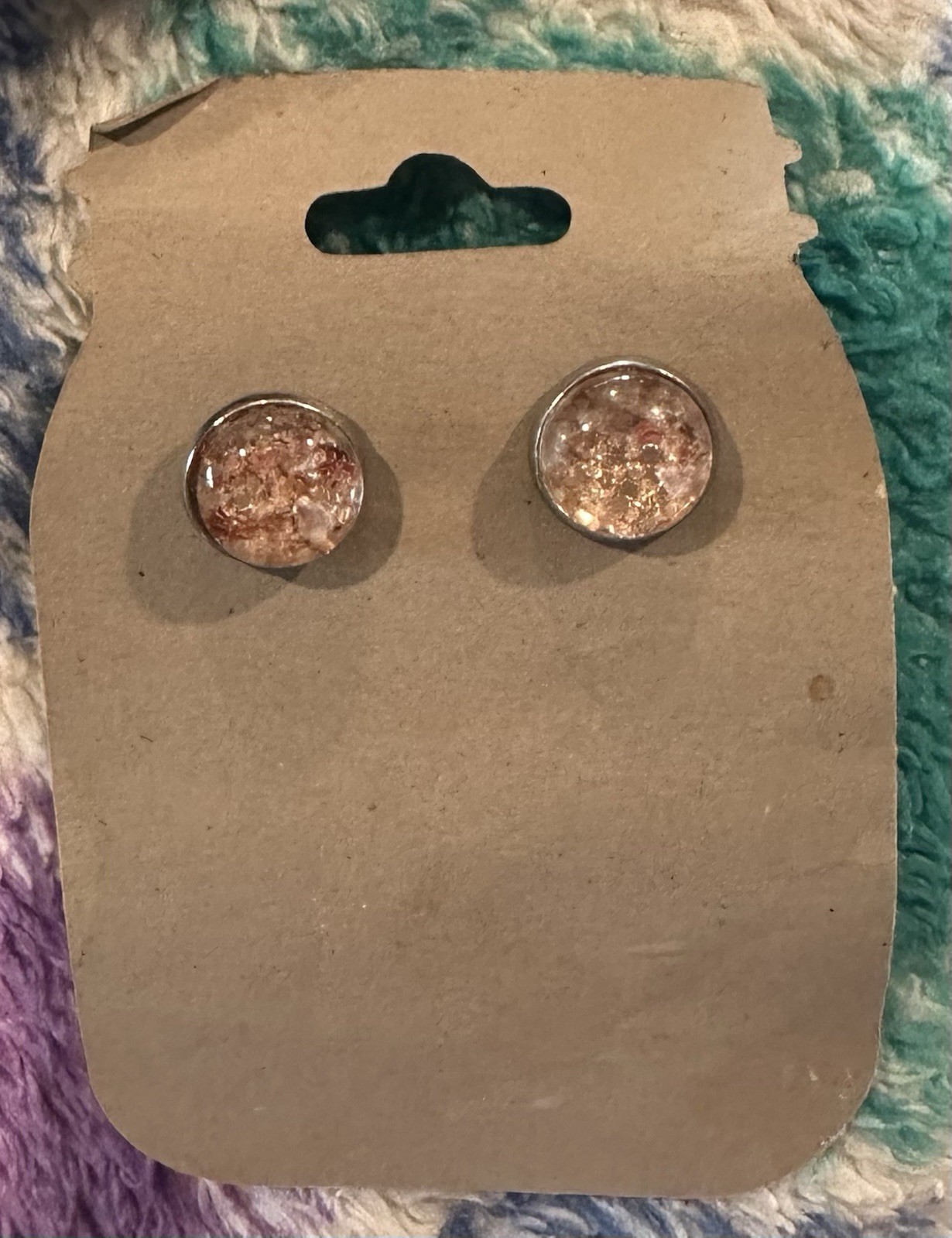 Pretty Prism-Like Small Circular Earrings Fall Colors