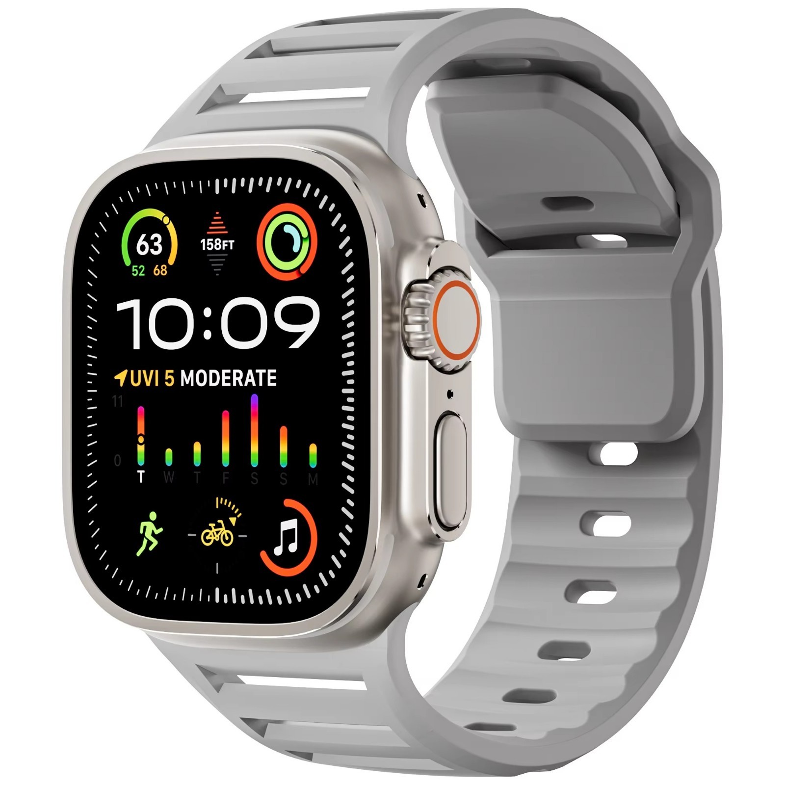 For Apple Watch Series Ultra 3 11 10 9 8 7 iWatch 49mm Silicone Sport Band Strap