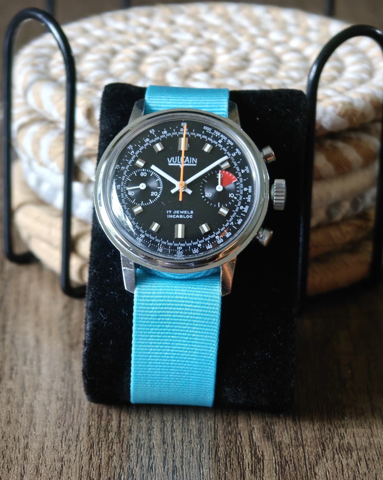 Vulcain 1376 Black Dial Chronograph Manual Wind Men’s Watch Serviced