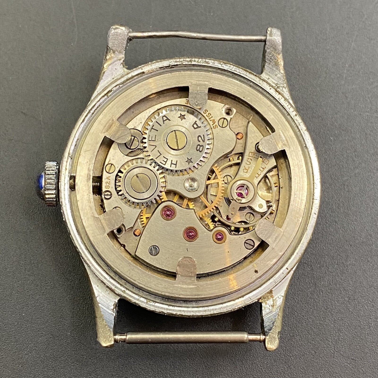 Vintage Helvetia 17 Jewel 82 A Swiss Watch Military Style 3190 2