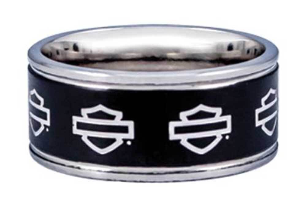 Harley-Davidson Men’s Outline Bar & Shield Stainless Steel Band Ring HSR0025