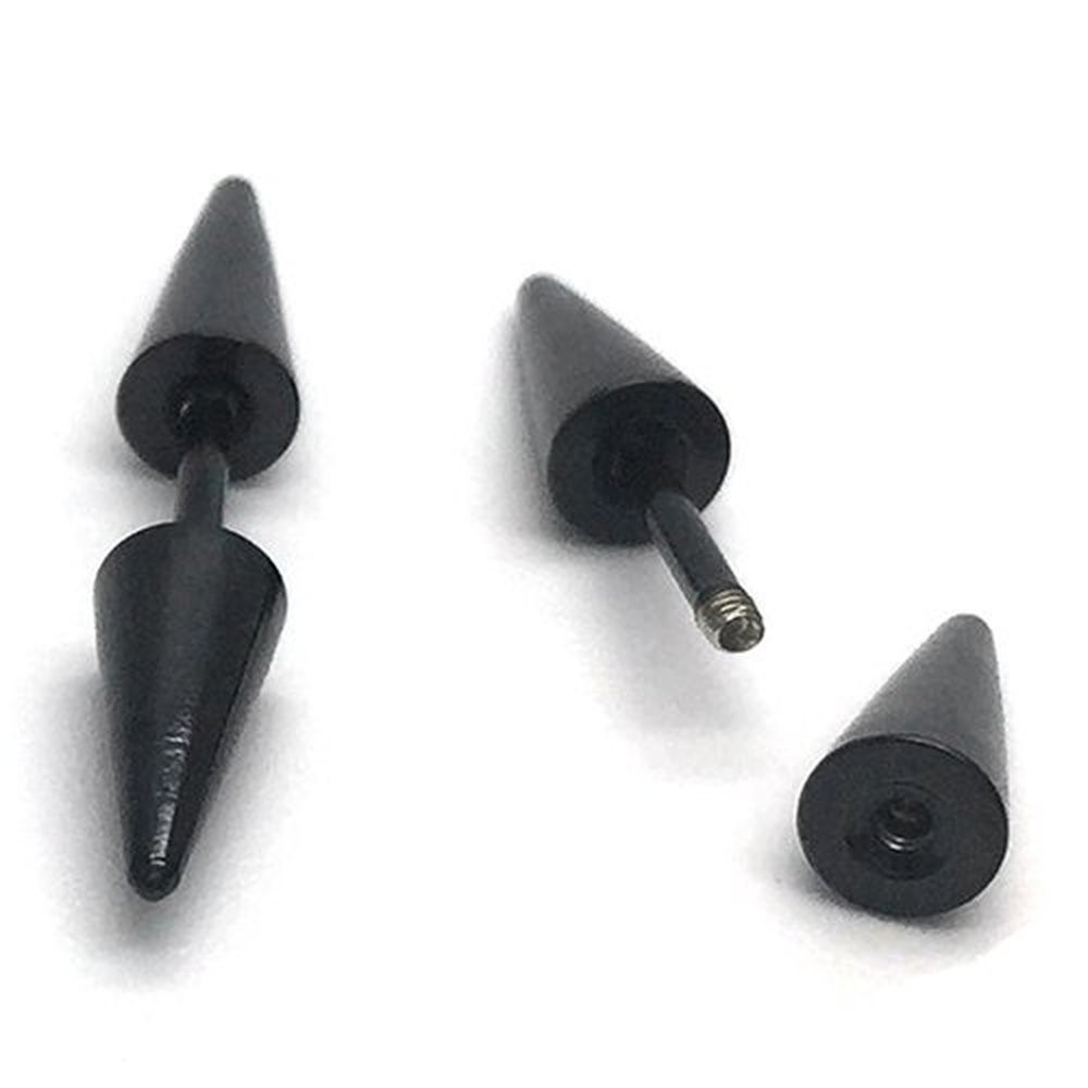 2Pcs New Fashion Punk Earrings Stainless Steel Rivet Spike Ear Studs Earring US
