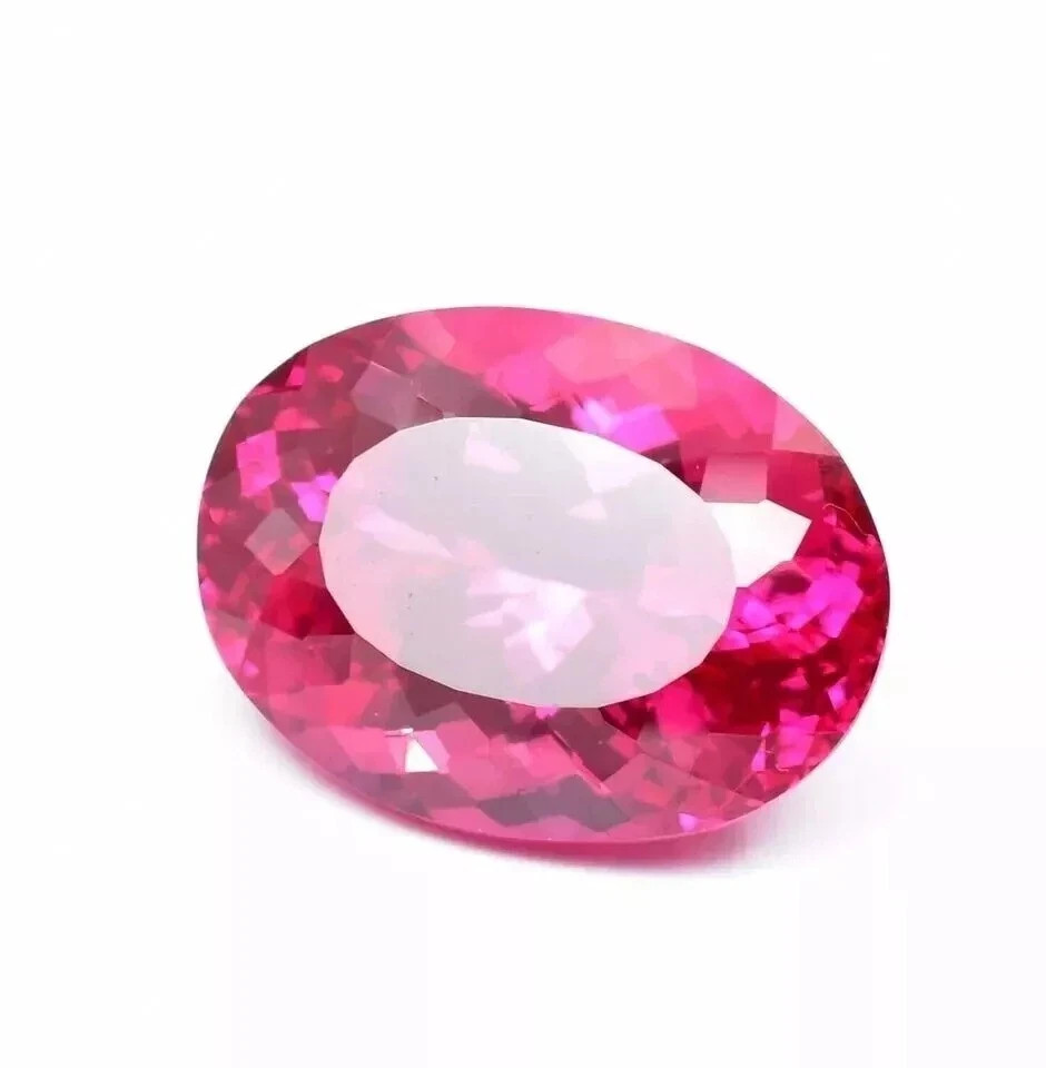 Natural Flawless Ceylon Pink Sapphire 50.5 Ct Oval Cut Certified Loose Gemstone