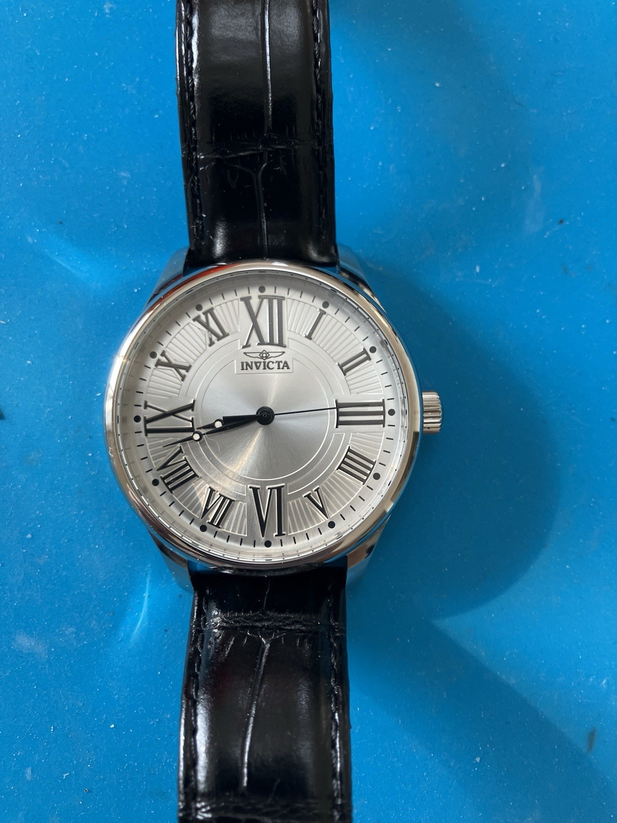 Invicta Vintage Model 35138 – Men’s Watch Quartz 45mm SS Black Leather Band