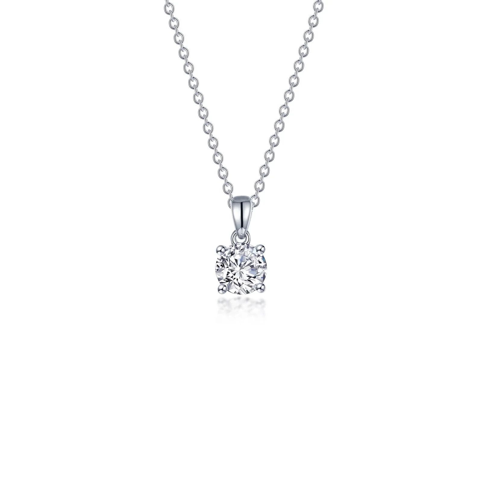 BRAND NEW Lafonn Platinum Plated 0.50CTW 4-Prong Solitaire Necklace N0302CLP20