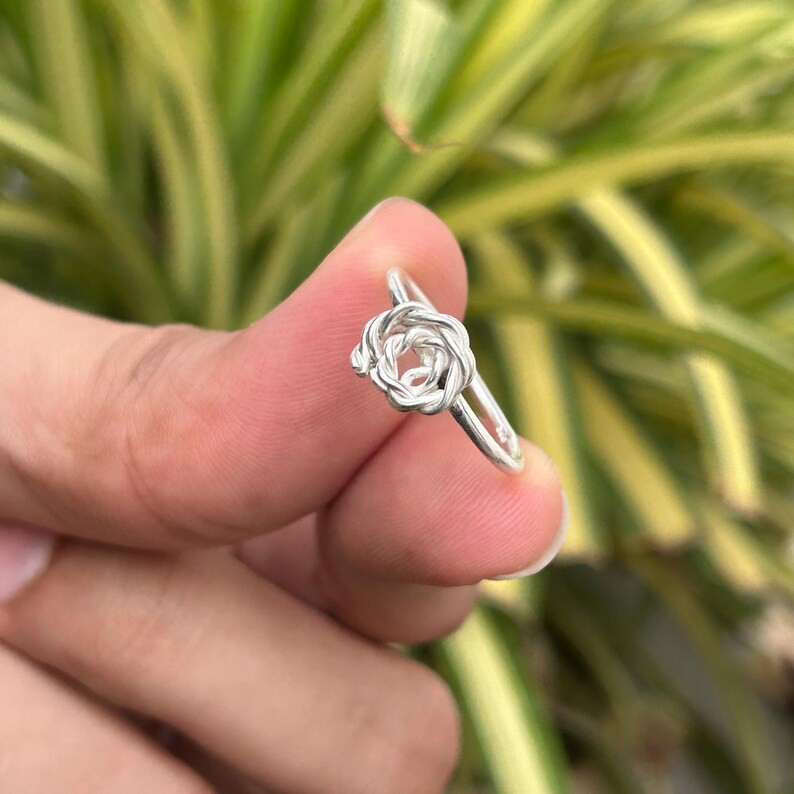 925 Sterling Silver Love Knot Ring Handmade Symbolic Friendship Jewelry
