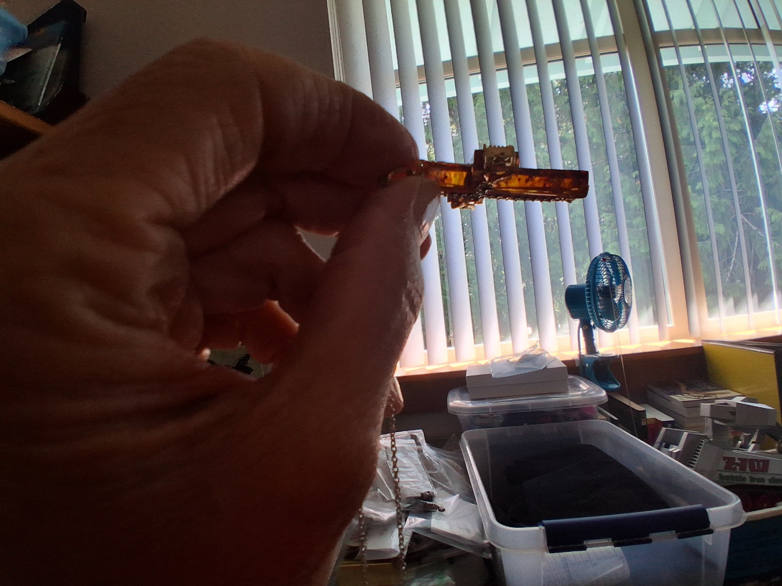 Gems en Vogue Baltic Amber Almondine Garnet Cross 925 Sterling NIB on 18″ Chain