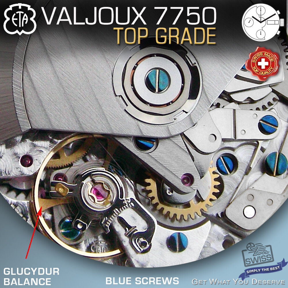 MOVEMENT ETA VALJOUX 7750, AUTOMATIC, TOP GRADE, CDG ROTOR