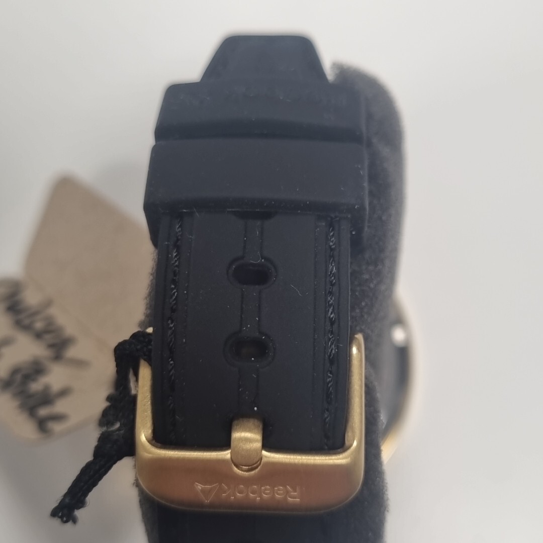 Reebok Stride Wristwatch 47mm Black/Gold Watch RD-STE-G2-S2IB-BW New