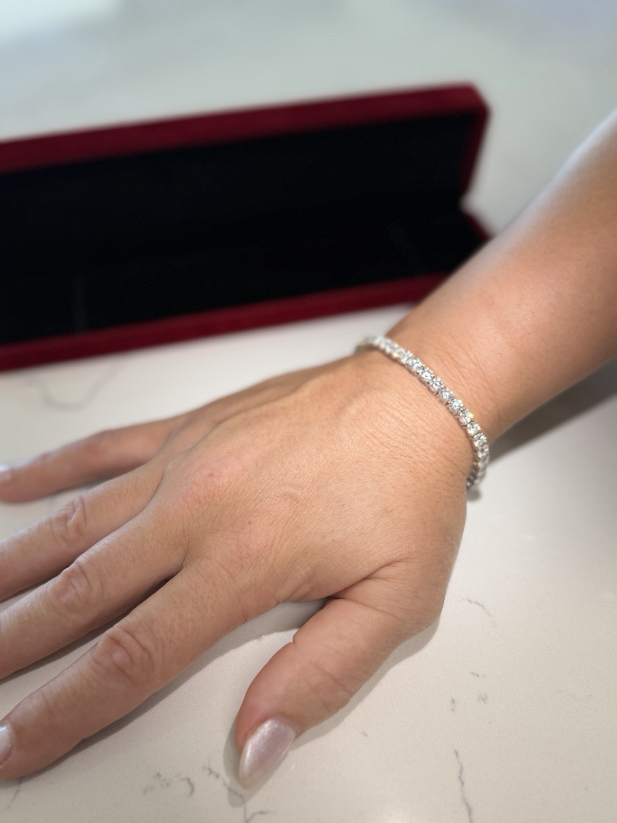 VVS1 GRA Certified Moissenite Tennis Bracelet Silver, Round 7″ 4MM