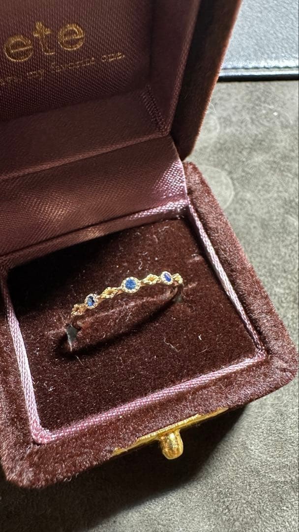 ete K10 Gold Sapphire Ring Size 9 (JP)