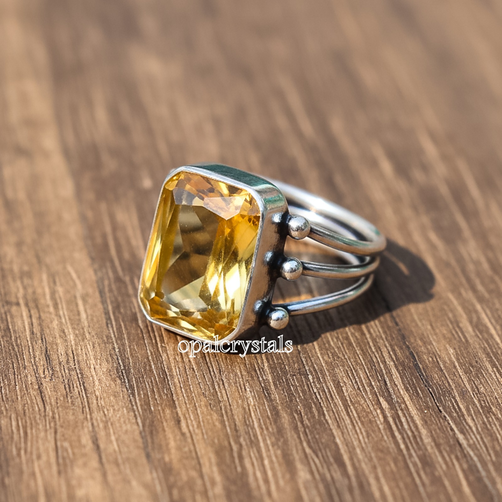Yellow Citrine Gemstone 925 Sterling Silver Ring Handmade Jewelry Ring For Gift