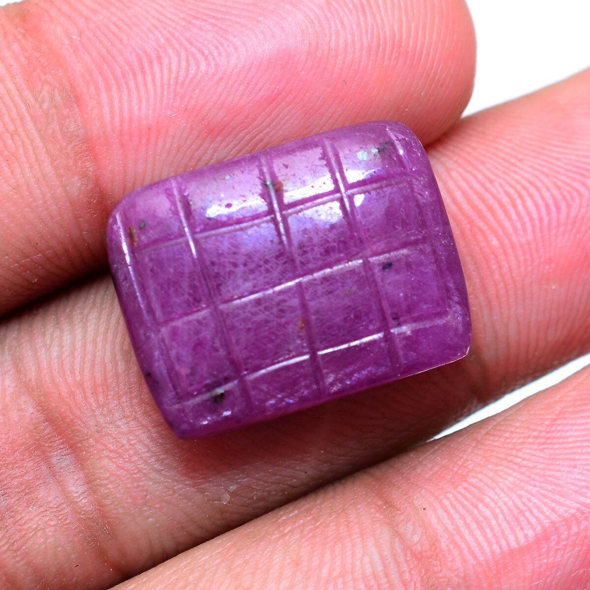 28.00 Cts Natural Untreated Ruby 19.54mm*14.80mm Octagon Hand Carved Gemstone