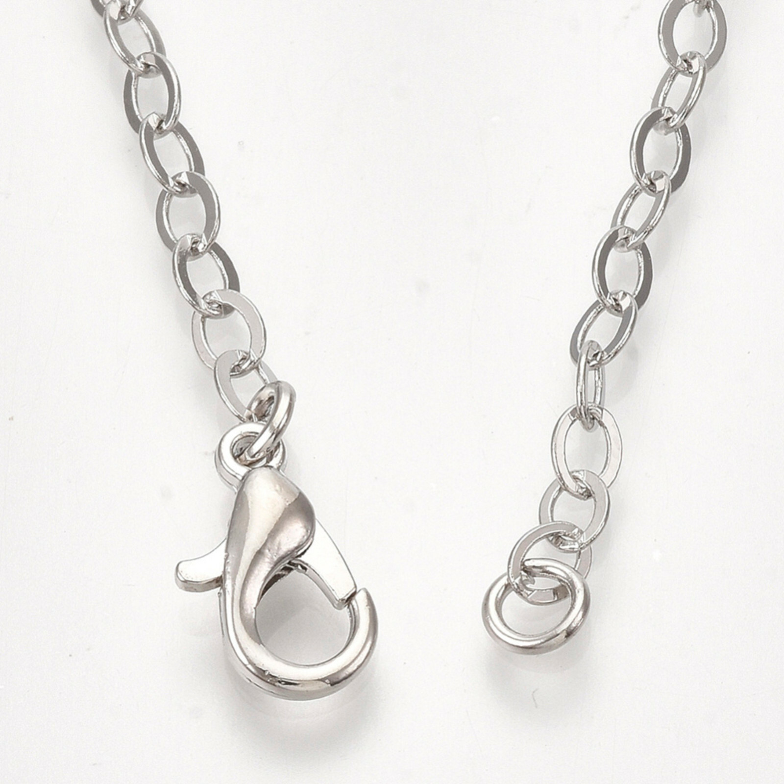 Brass Cable Chain Necklace Making with Lobster Claw Clasps Platinum.32″(81.5cm)
