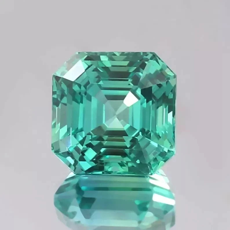 AAA 9.55 CT Flawless Natural Green Emerald Loose Certified Gemstone Asscher Cut