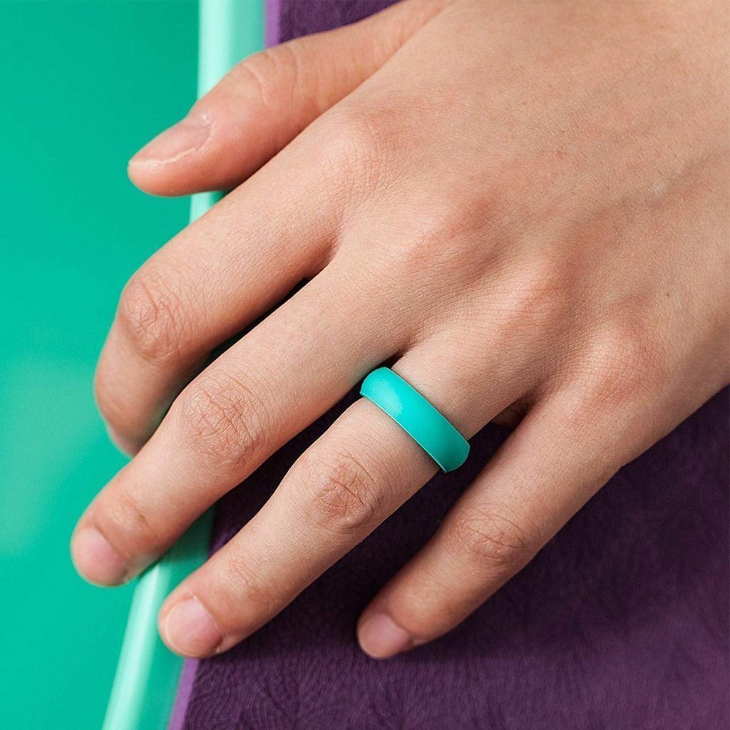 Women 10PCS Silicone Wedding Ring Thin Durable Stackable Comfortable Rubber Band