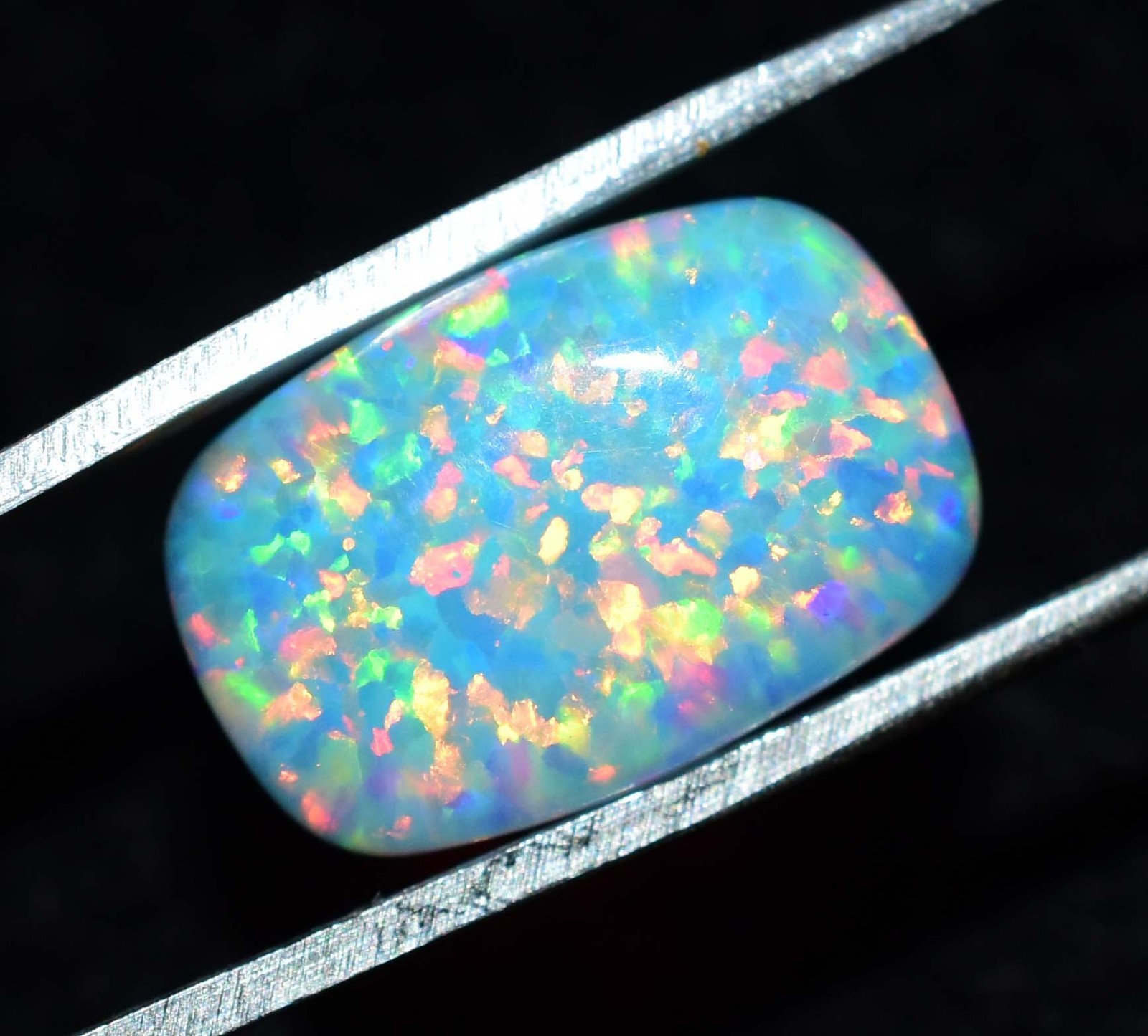Natural Ethiopian Fire Opal 8.00 CT AGL Certified Play Of Color Loose Gemstone