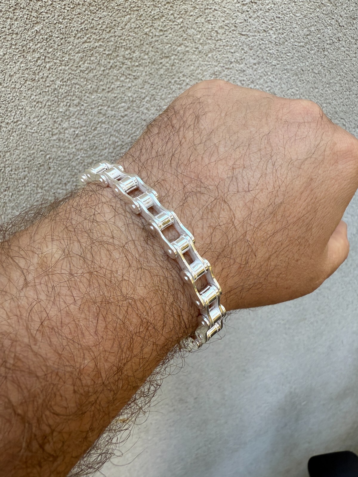 Bicycle Link Bracelet Real 925 Silver Handmade 9mm Bike Motorcycle Custom Chain