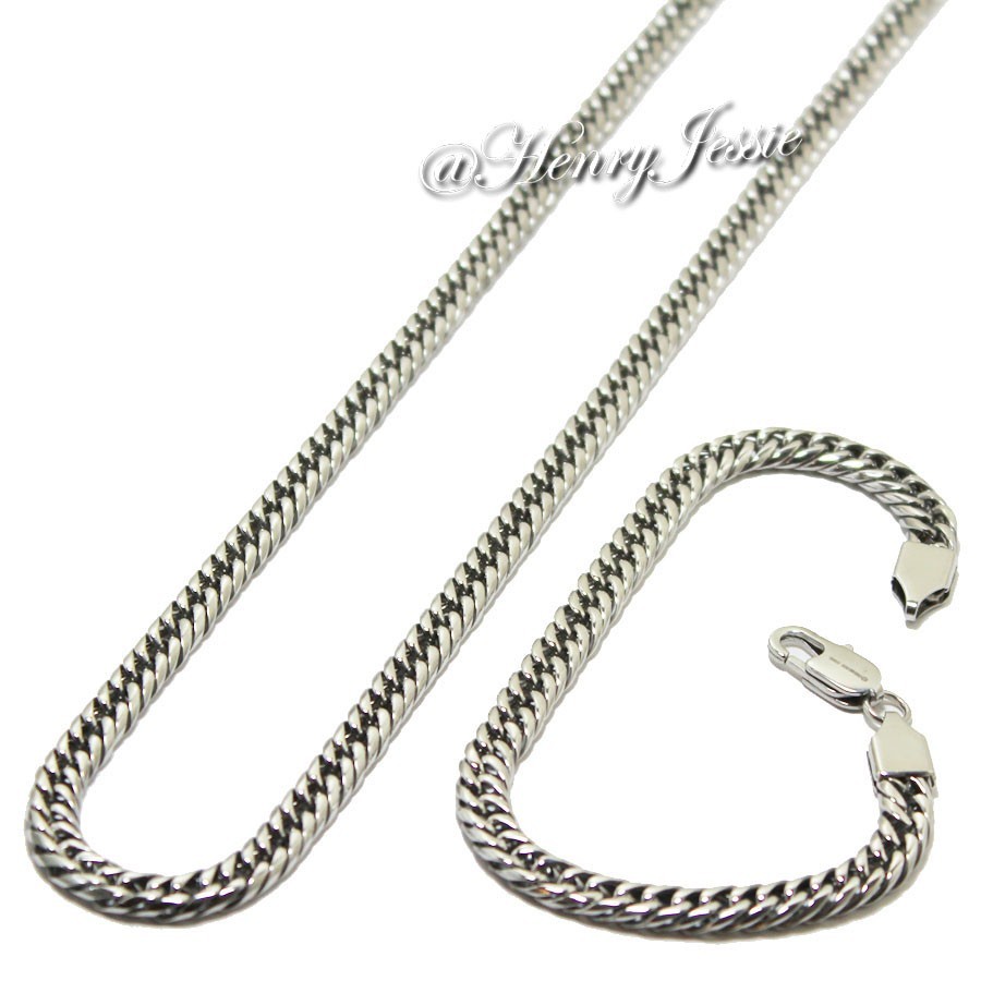 24″MEN 316L Stainless Steel 8mm Silver Cuban Curb Chain Necklace Bracelet*N85