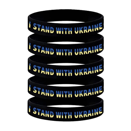 Ukraine Ukrainian Silicone Wrist Band Bracelet Wristband BLACK