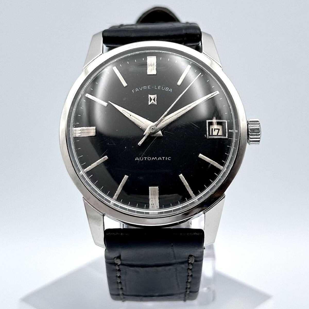 Favre-Leuba 21 Jewels Automatic Vintage Men’s Watch Black Dial Swiss Made