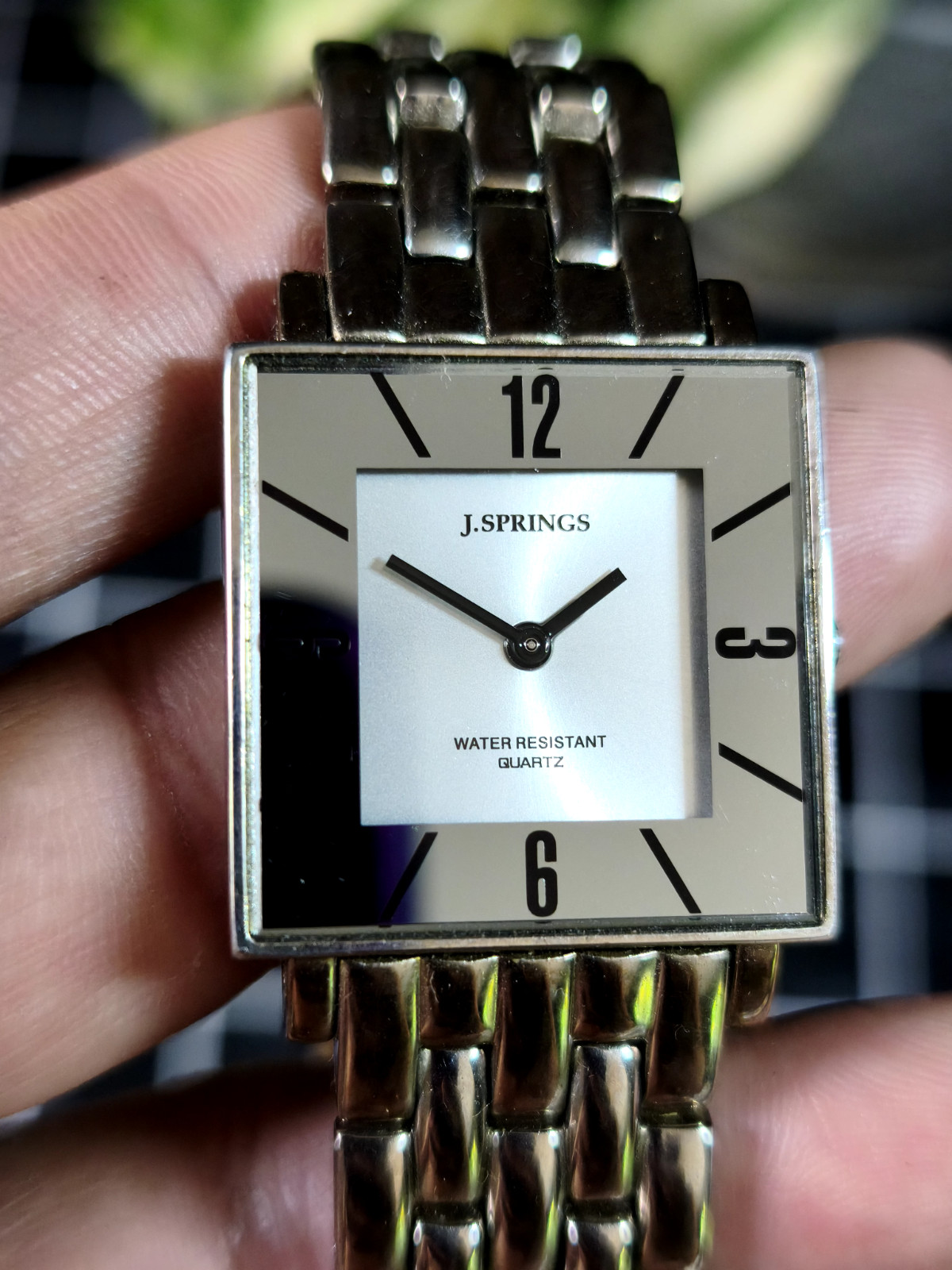VINTAGE J.SPRINGS BY SEIKO INSTRUMENTS SQUARE MIRROR-DIAL QUARTZ DRESS WATCH