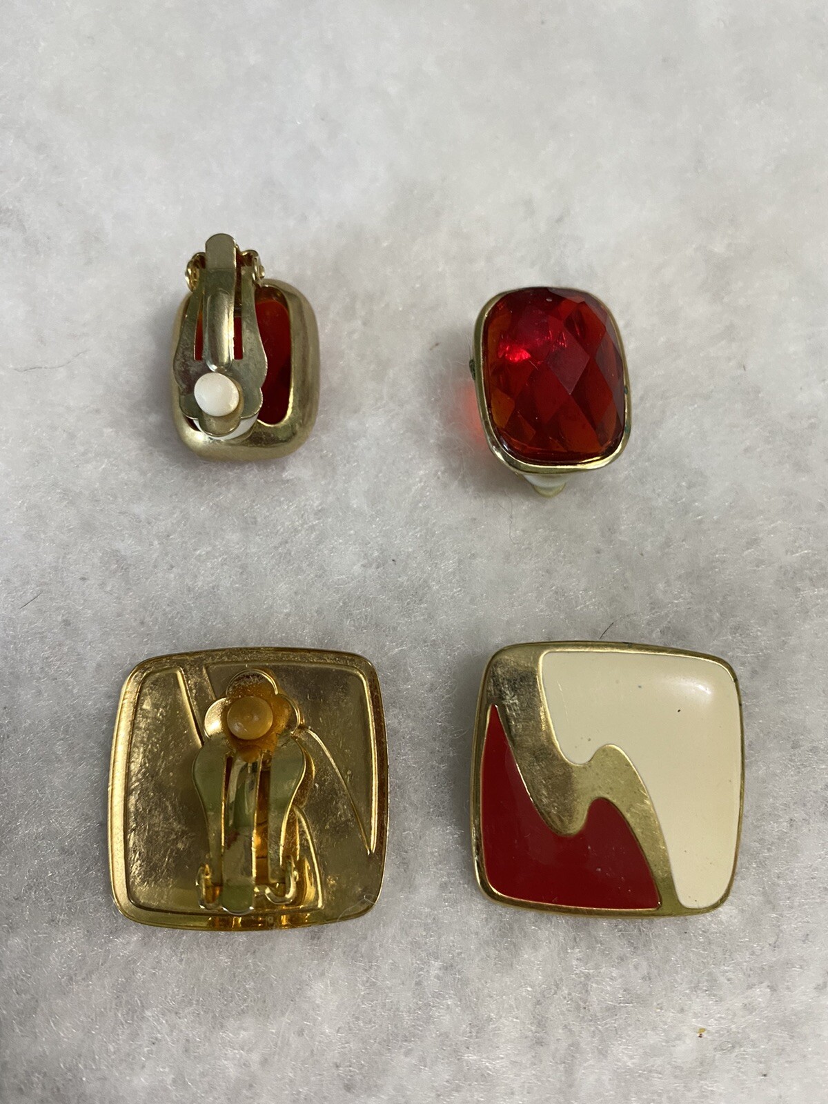 Estate Find Lot Of Gold Tone Earrings X 5 Used