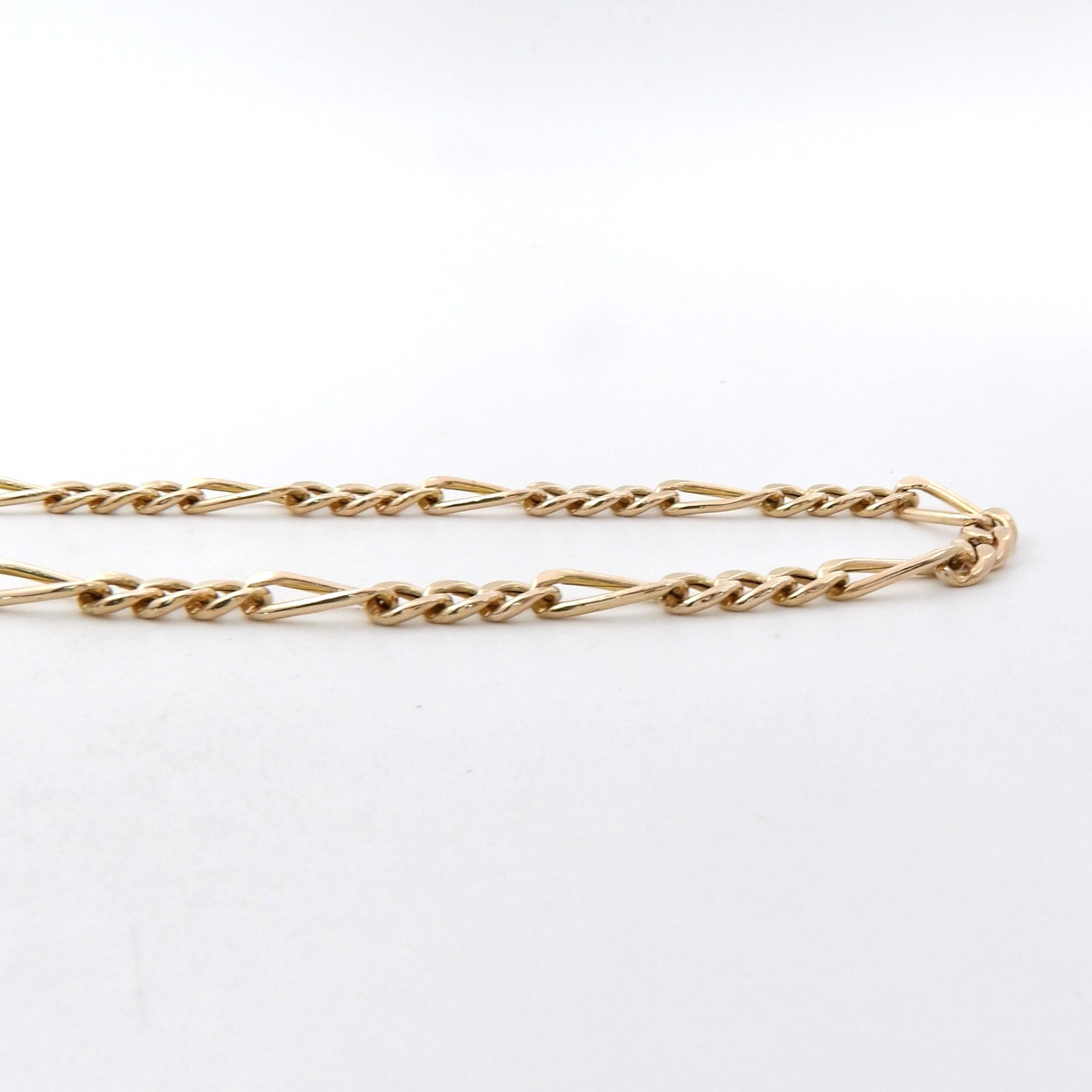 Solid 10k Gold Puffy Hollow Figaro Link Chain Necklace Italy 20.5in 5mm 11gr