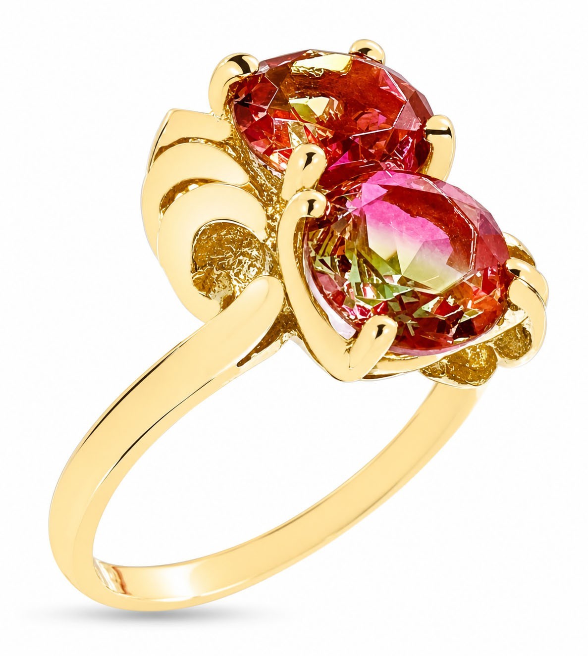 LAB CREATED 3.68 Cts TOURMALINE RING 10K SOLID YELLOW GOLD – NWT – MADE IN USA