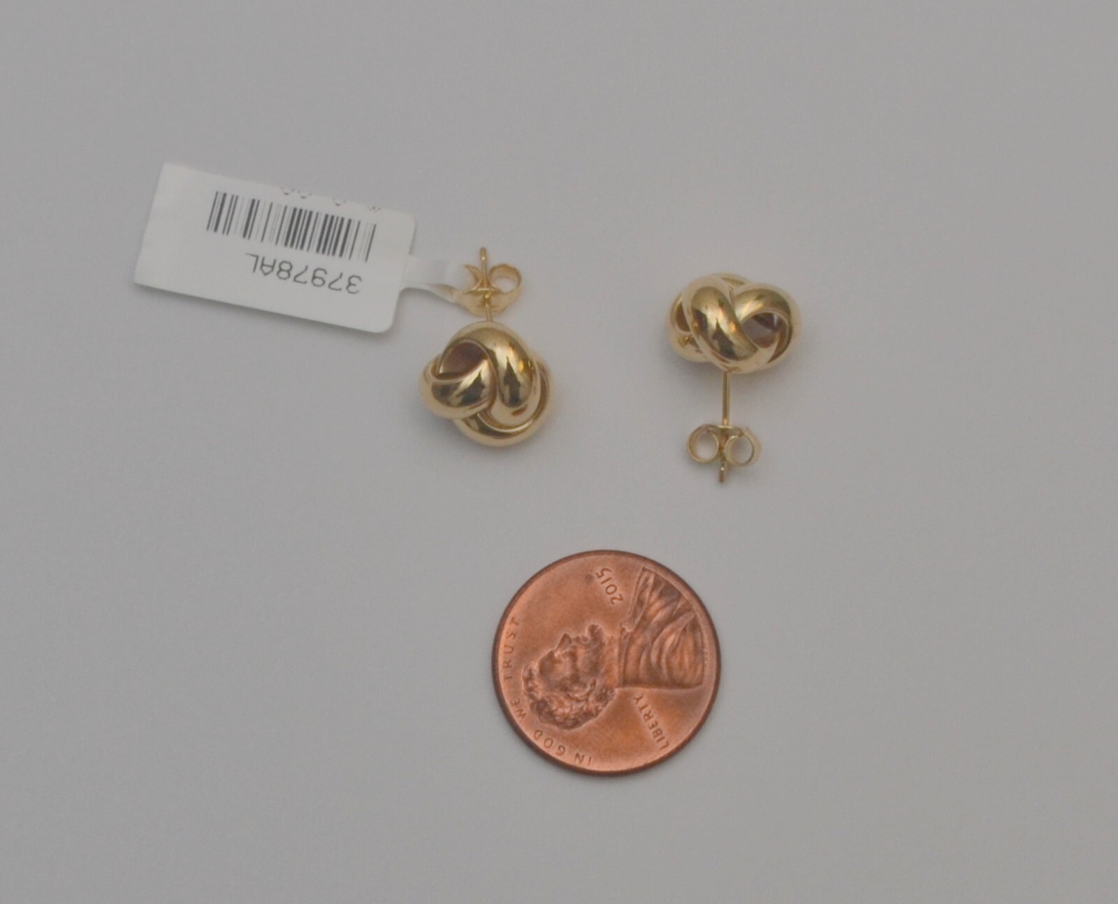 Gold love knot earrings yellow 14k stud earrings for women 14kt gold DT