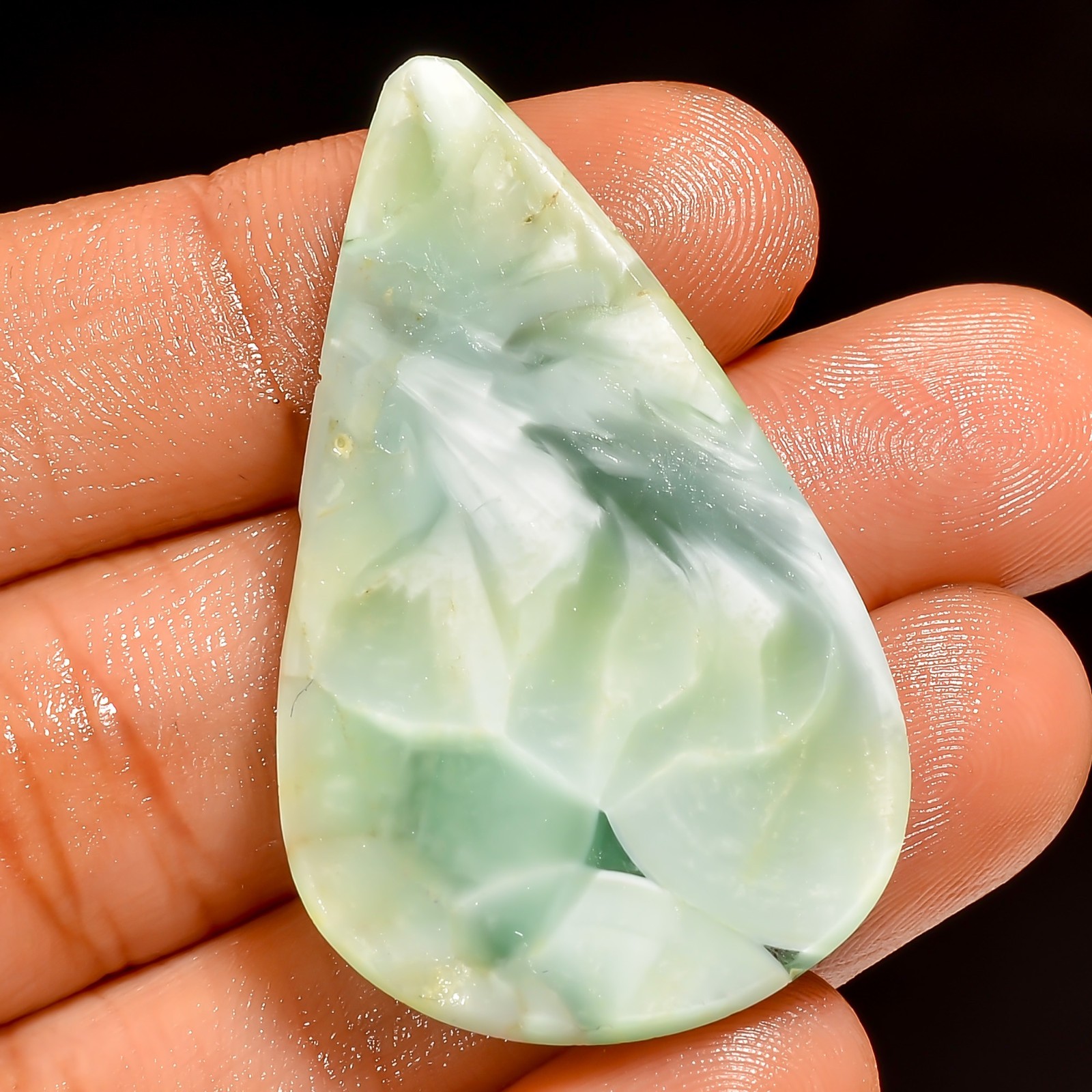 40 Ct 100% Natural Hemimorphite Pear Shape Cabochon Loose Gemstone 41X25X5 mm