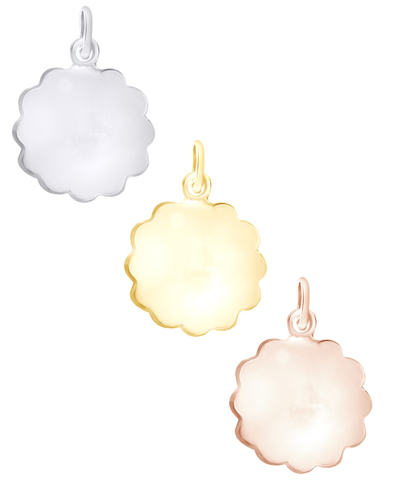 18K Gold Plated Gauge Engraveable Scalloped Disc Charm $334.2