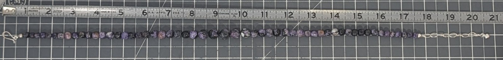 **(NOS) Jay King DRT 925S Charoite Beaded Necklace (~20″, ~50g) AQ-64