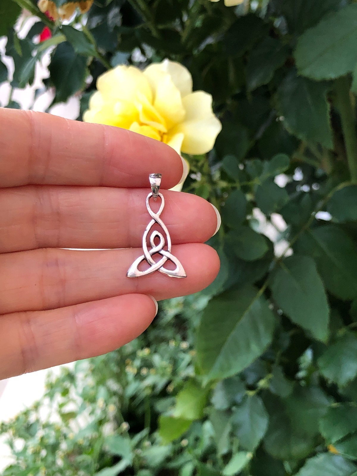 925 Sterling Silver Celtic Triquetra Pendant Trinity Knot Women 21mm0.83″/25.5mm