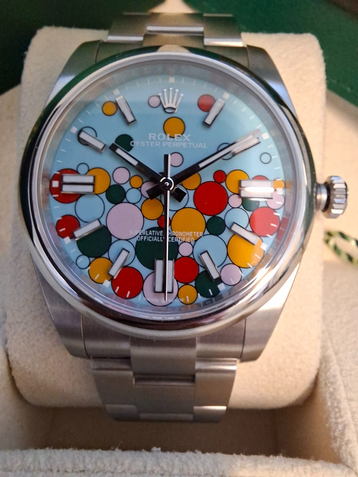 Rolex Genuine Oyster Perpetual 41 Celebration Dial Full Set in Stickers