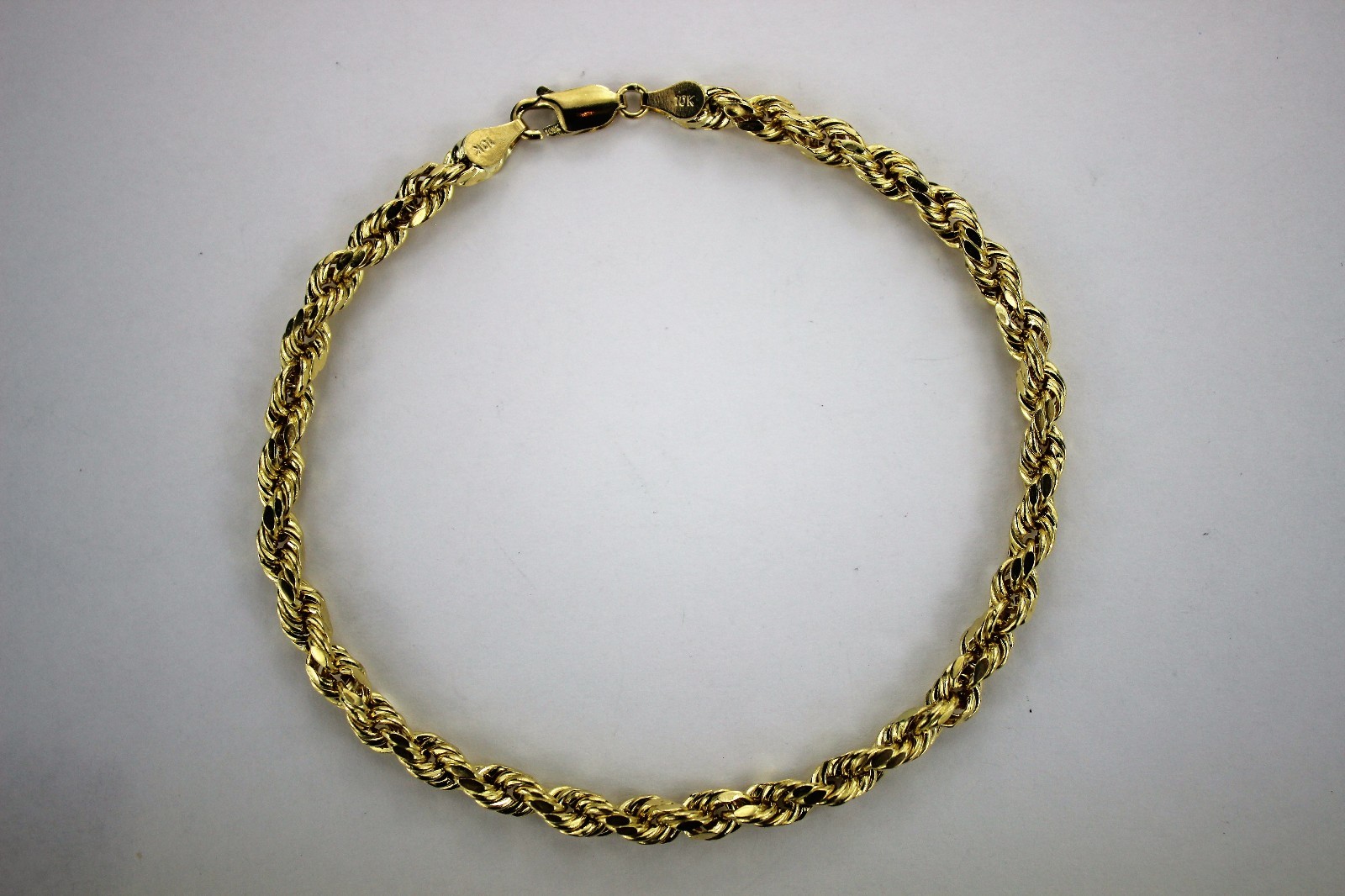 10K Yellow Gold Rope Twist Link Bracelet 2mm ~ 5mm 7″ / 8″ / 8.5″ / 9″