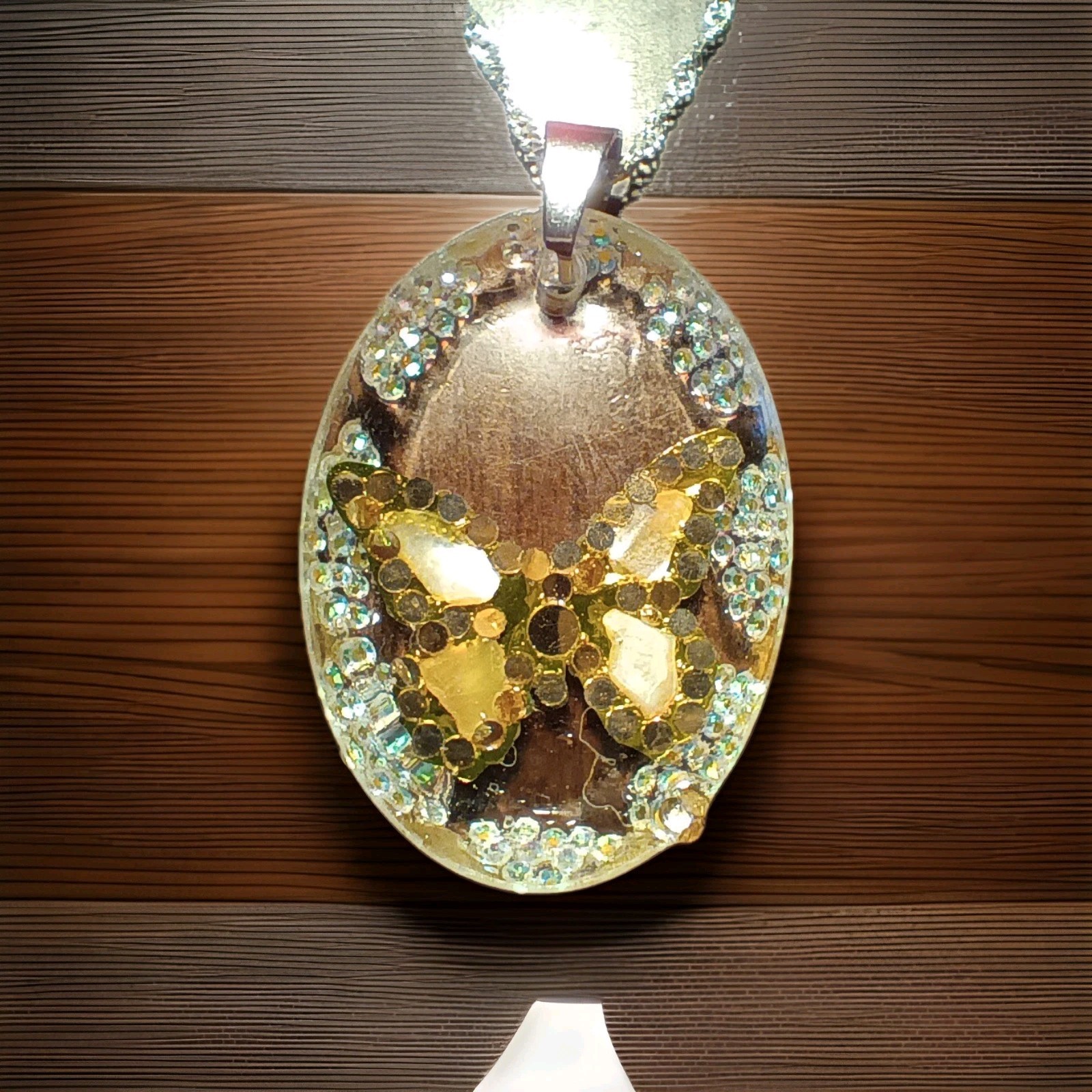 Crystal Butterfly Pendant Necklace, Reversible, Mother of Pearl The Perfect Gift