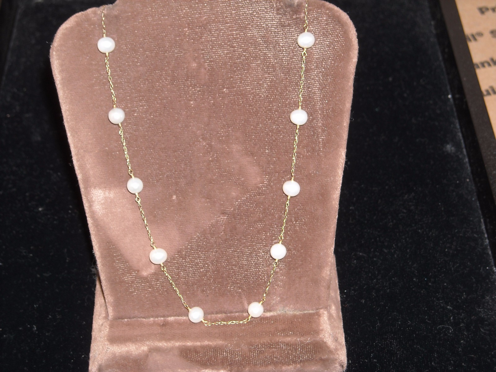 D67A 14k yellow gold pearl choker 4.1 gram 5.5 mm akoya pearls 16 inch chain