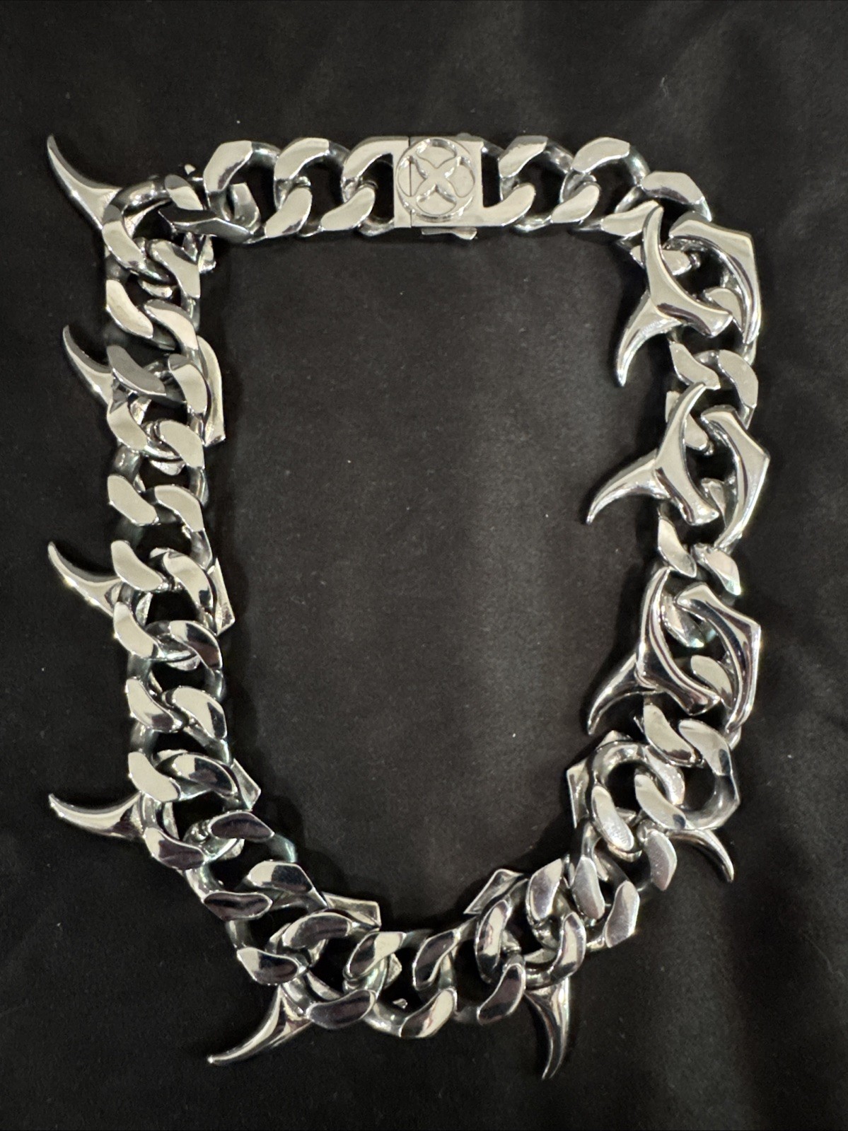 VITALY Ransom Stainless Steel Chunky Spike Chain Necklace 45 cm 17.7 inches