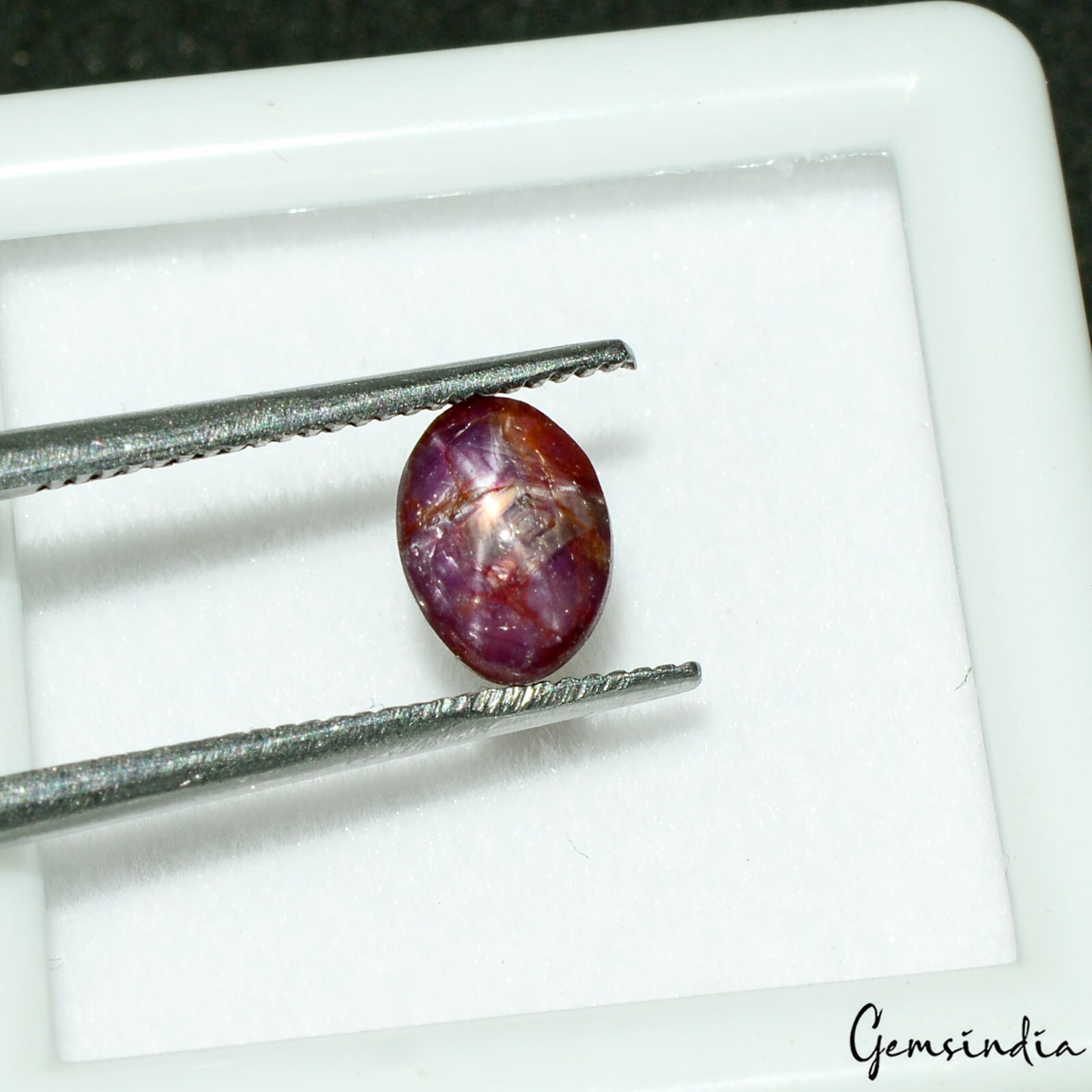 Certified 2.0 Ct Natural Untreated 6 Rays Purple Hue Star Ruby Rare Gem For Ring
