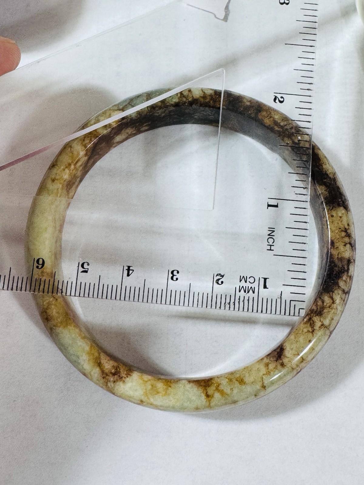New Burmese Jade High Grade Brown Bangle Fits 5.5”-7.5”/16-18cm 49.13g 12.7/13mm