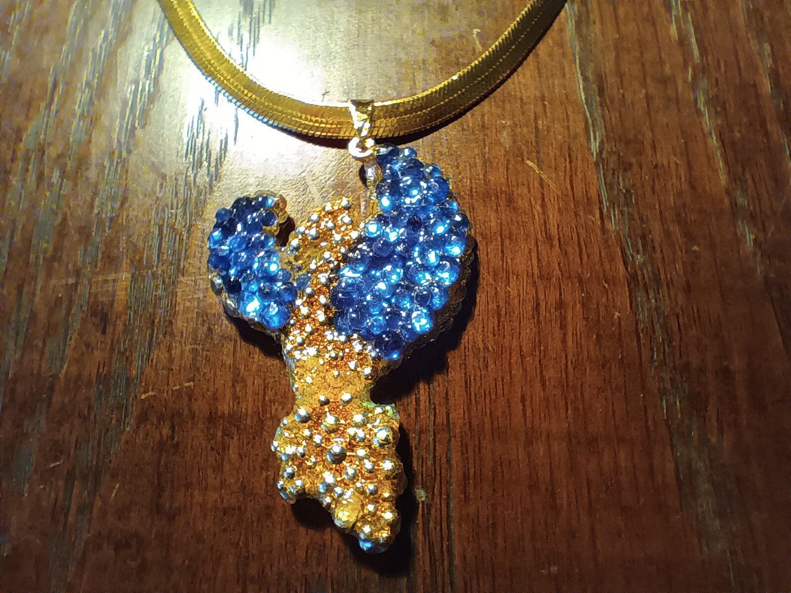 Royal Blue Frost Phoenix Necklace Handmade Phoenix Jewelry Gift