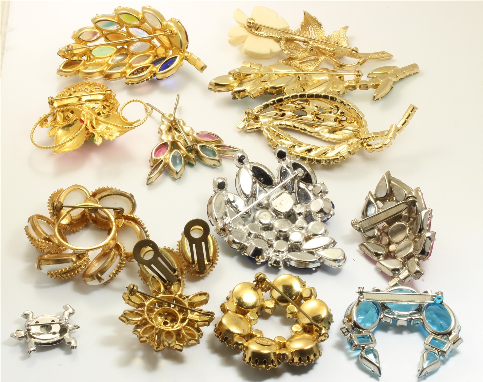 Vintage 13 Pc Lot of High End Glass Rhinestone Costume Jewelry Juliana Boucher