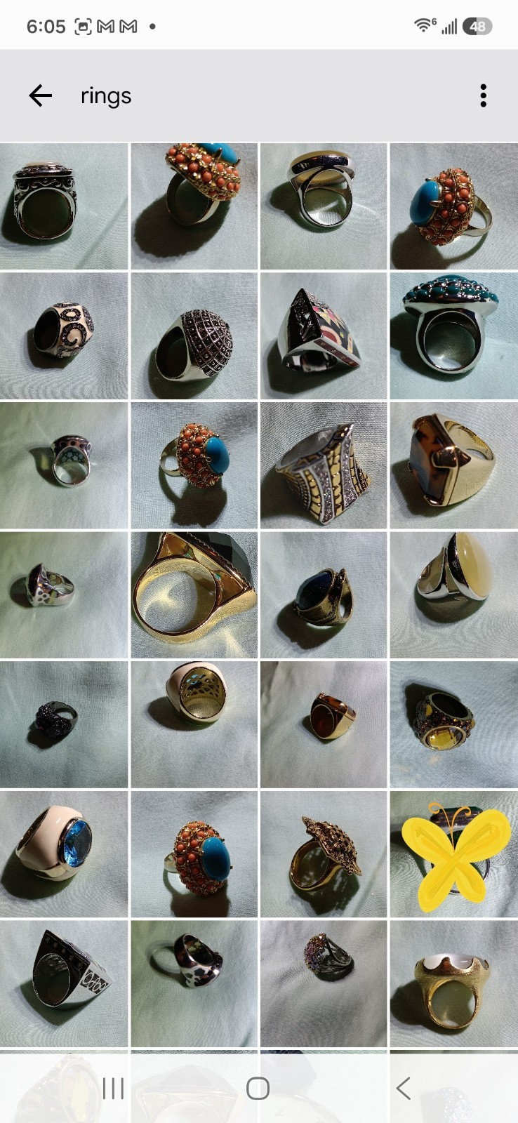 28 Pc Estate Costume Ring Lot Chunky Statement Chico’s Cannes 18K HGE w/ Tray