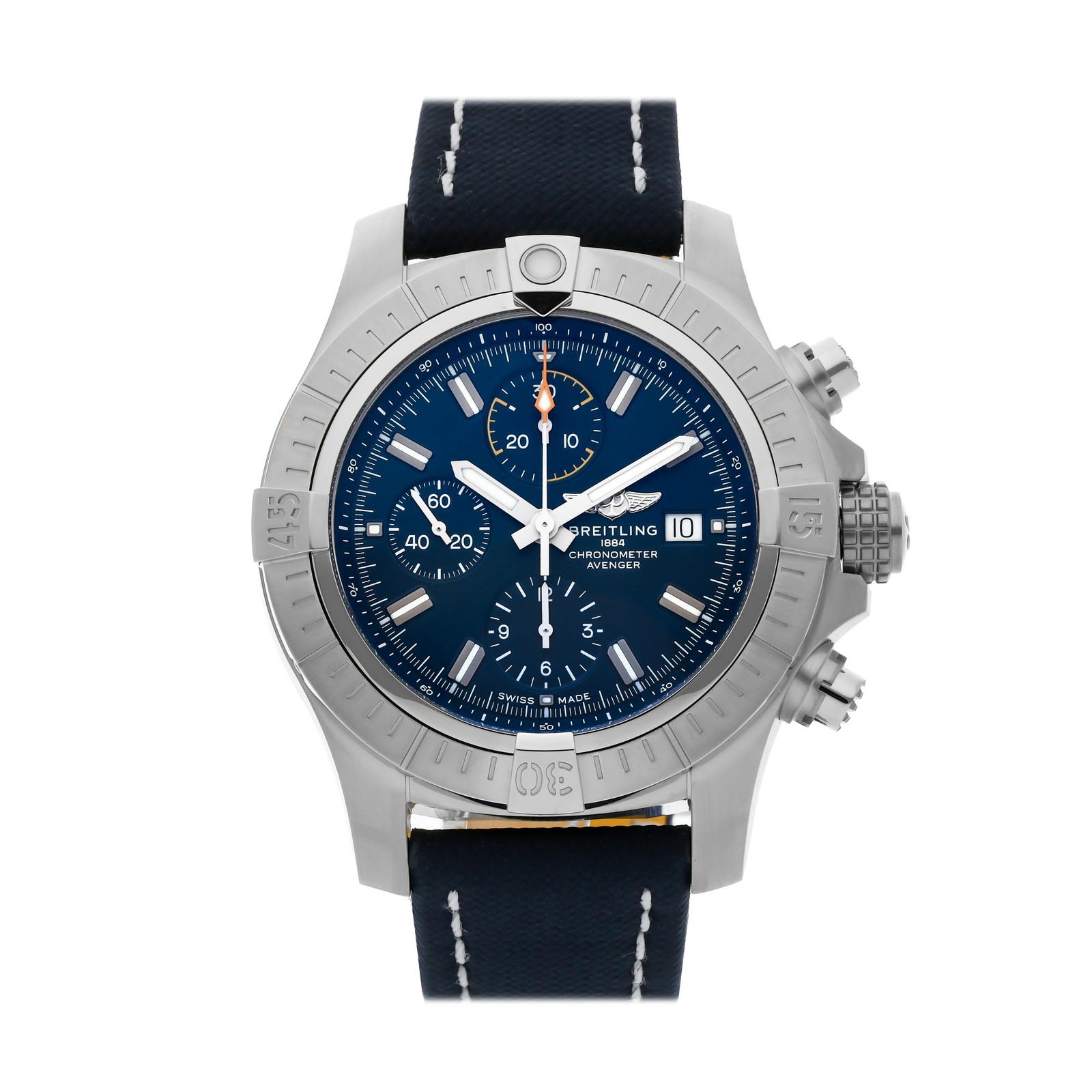 Breitling Avenger Automatic Chronograph Steel Auto 45mm Blue Strap A13317101C1X2