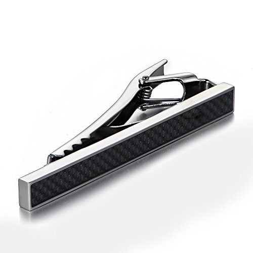 Men’s Tie Bar Clip 2.38″ Inches Handmade Brass Metal Clasps Regular Gun Black