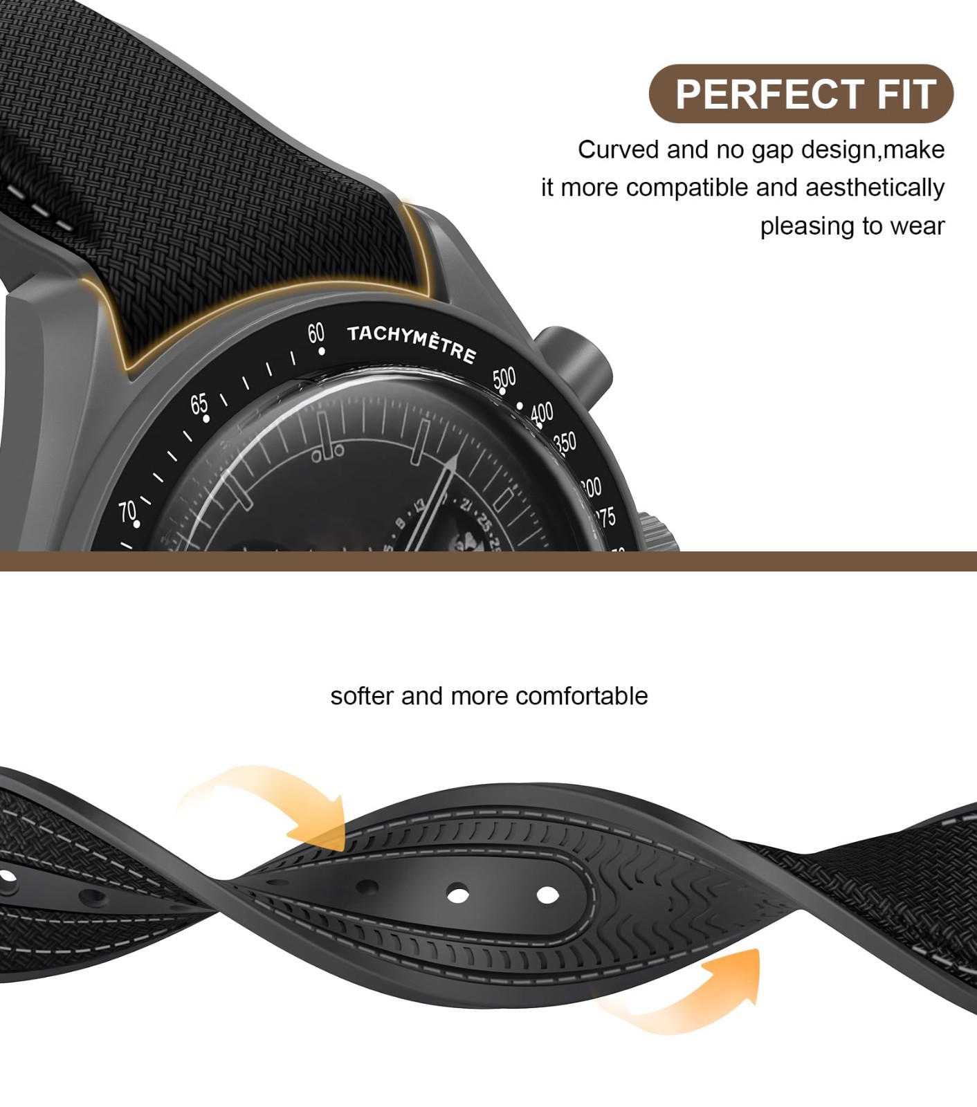 20mm Replacement Strap for MoonSwatch Watch, Colorful Folding Buckle Band, No Ga