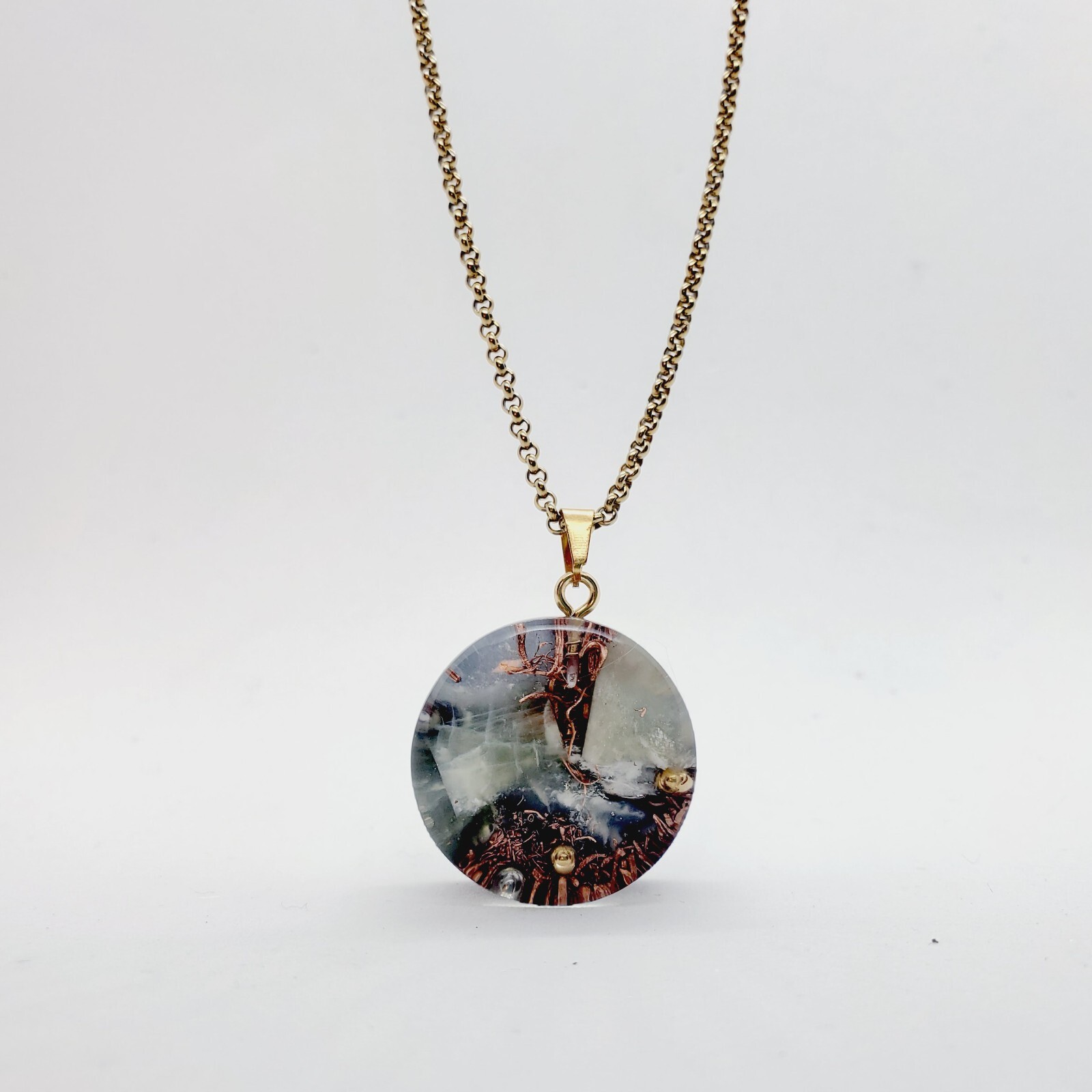 CRYSTAL JADE Orgone Energy Necklace. Calm, Harmony, Heart Chakra, Meditation