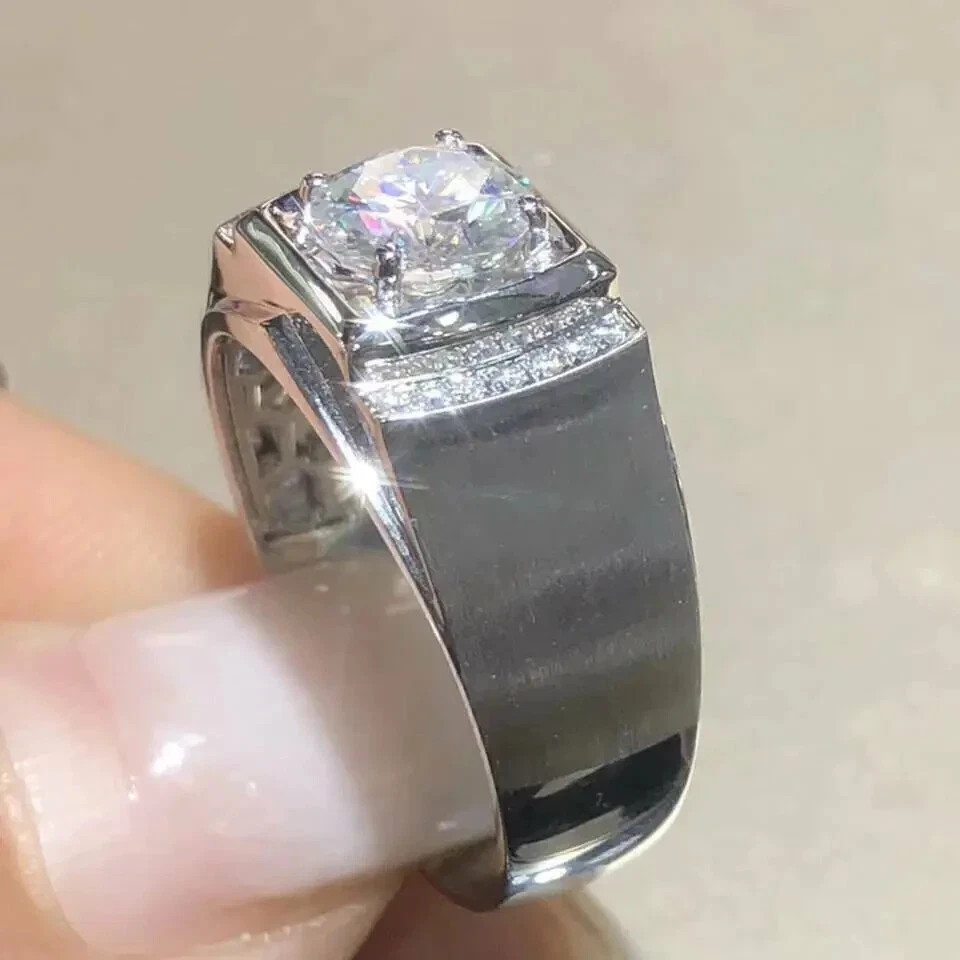 3Ct Round Cut Lab Created Diamond Solitaire Engagement Ring 14K White Gold FN