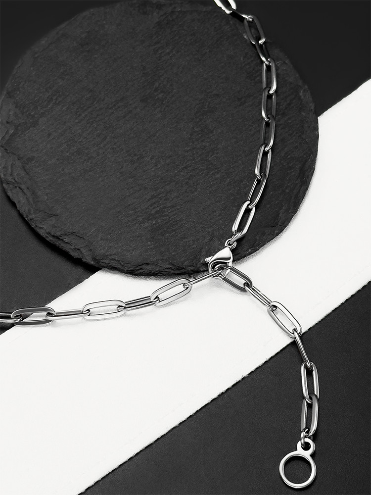 New 5mm Pure Titanium Long O Plated Link Chain Necklace Men Anti-Allergy 25.6″